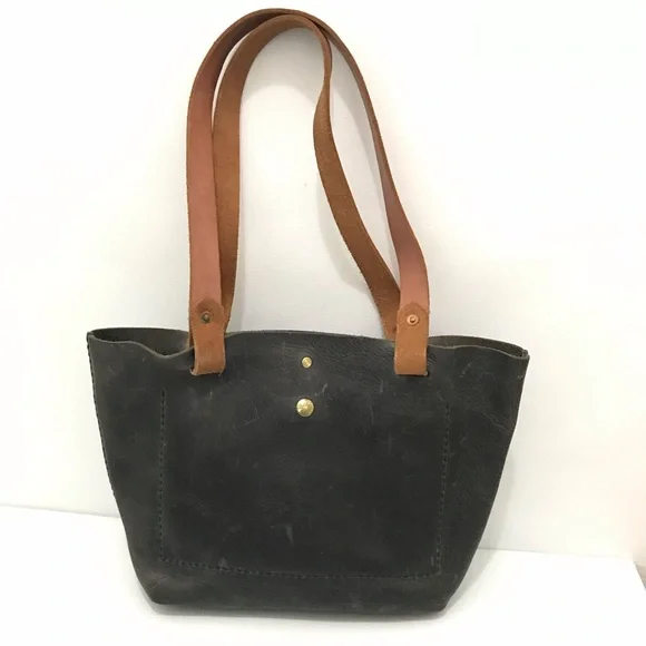 Blackkat Black and Tan Leather Tote Bag - Picture 4 of 10